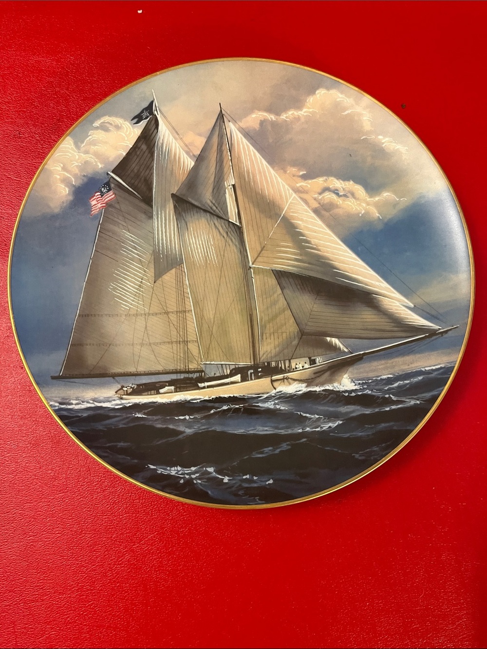 The America Collector Plate Great American Sailing 8”5/8 D